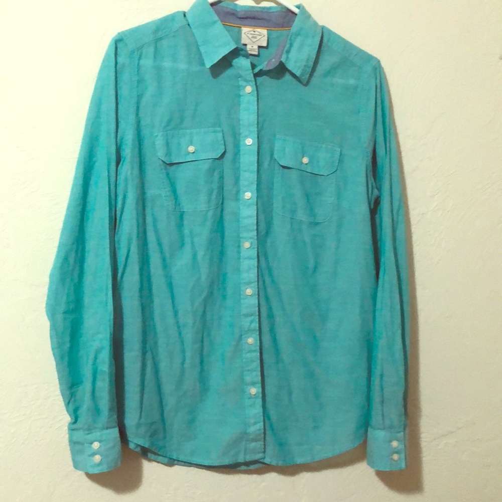 Teal Long-Sleeve Button Up Shirt